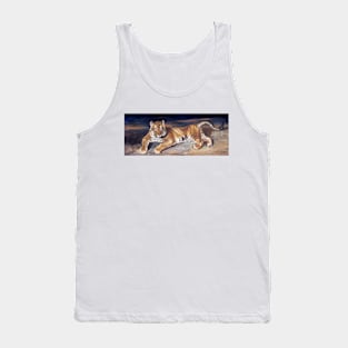 Reclining Tiger by Antoine-Louis Barye Tank Top